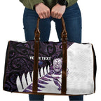 New Zealand Silver Fern Rugby Custom Travel Bag Go All Black Purple Maori Paua Shell - Aussie Hoodie