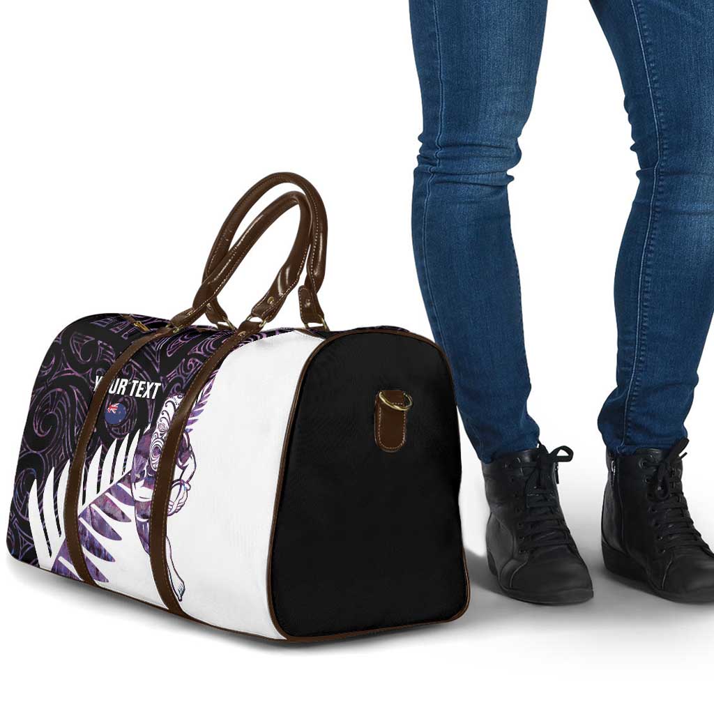 New Zealand Silver Fern Rugby Custom Travel Bag Go All Black Purple Maori Paua Shell - Aussie Hoodie