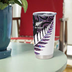 New Zealand Silver Fern Rugby Custom Tumbler Cup Go All Black Purple Maori Paua Shell - Aussie Hoodie