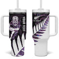 New Zealand Silver Fern Rugby Custom Tumbler With Handle Go All Black Purple Maori Paua Shell - Aussie Hoodie