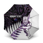 New Zealand Silver Fern Rugby Custom Umbrella Go All Black Purple Maori Paua Shell - Aussie Hoodie
