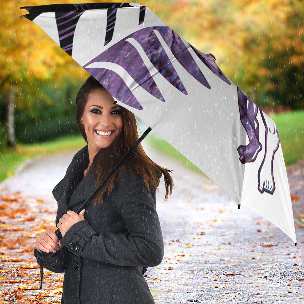 New Zealand Silver Fern Rugby Custom Umbrella Go All Black Purple Maori Paua Shell - Aussie Hoodie