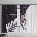 New Zealand Silver Fern Rugby Custom Window Curtain Go All Black Purple Maori Paua Shell - Aussie Hoodie