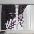 New Zealand Silver Fern Rugby Custom Window Curtain Go All Black Purple Maori Paua Shell - Aussie Hoodie