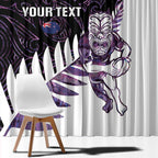New Zealand Silver Fern Rugby Custom Window Curtain Go All Black Purple Maori Paua Shell - Aussie Hoodie