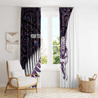 New Zealand Silver Fern Rugby Custom Window Curtain Go All Black Purple Maori Paua Shell - Aussie Hoodie