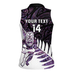 New Zealand Silver Fern Rugby Custom Women Sleeveless Polo Shirt Go All Black Purple Maori Paua Shell - Aussie Hoodie