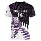 New Zealand Silver Fern Rugby Custom Women V-Neck T-Shirt Go All Black Purple Maori Paua Shell - Aussie Hoodie