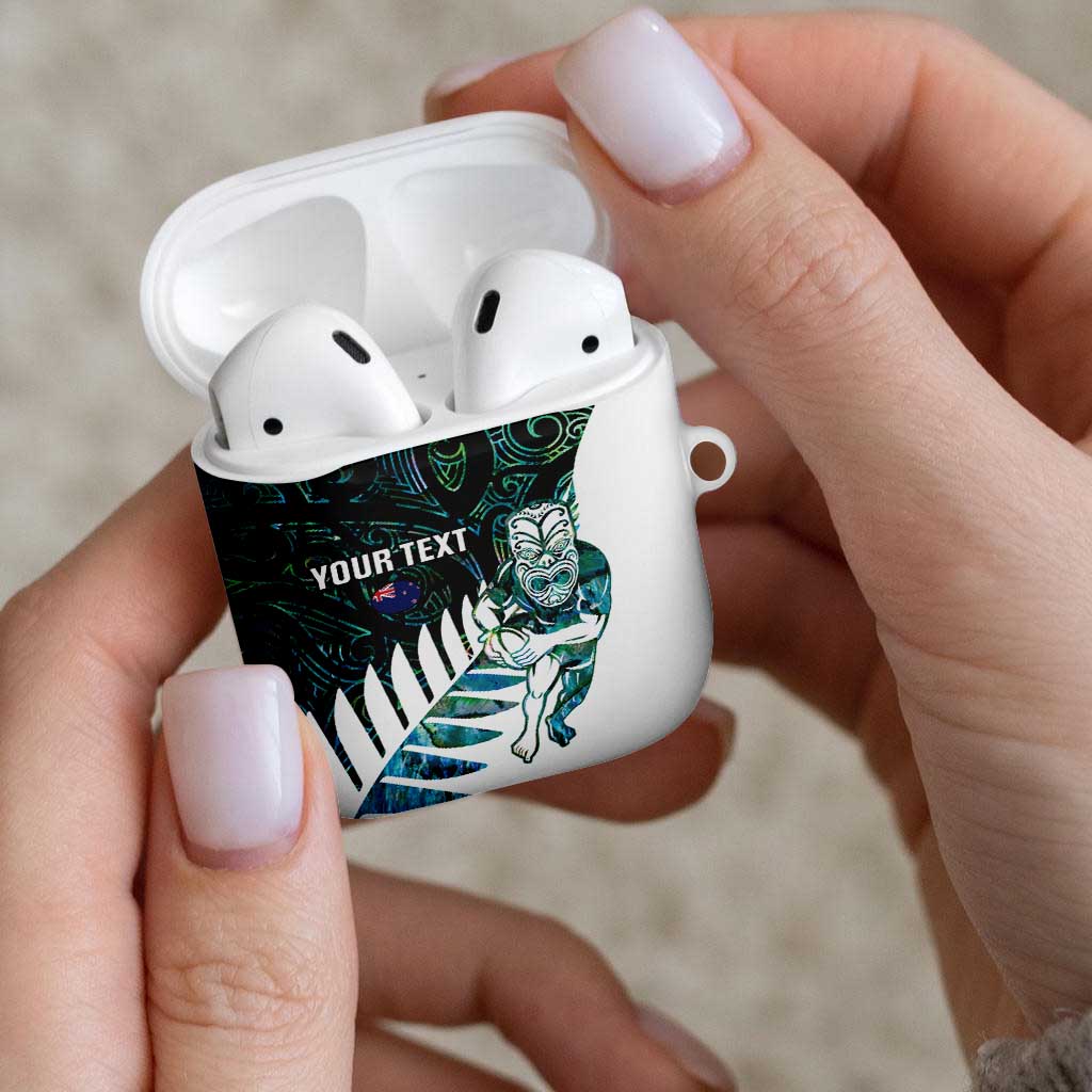 New Zealand Silver Fern Rugby Custom AirPods Case Go All Black Turquoise Maori Paua Shell - Aussie Hoodie