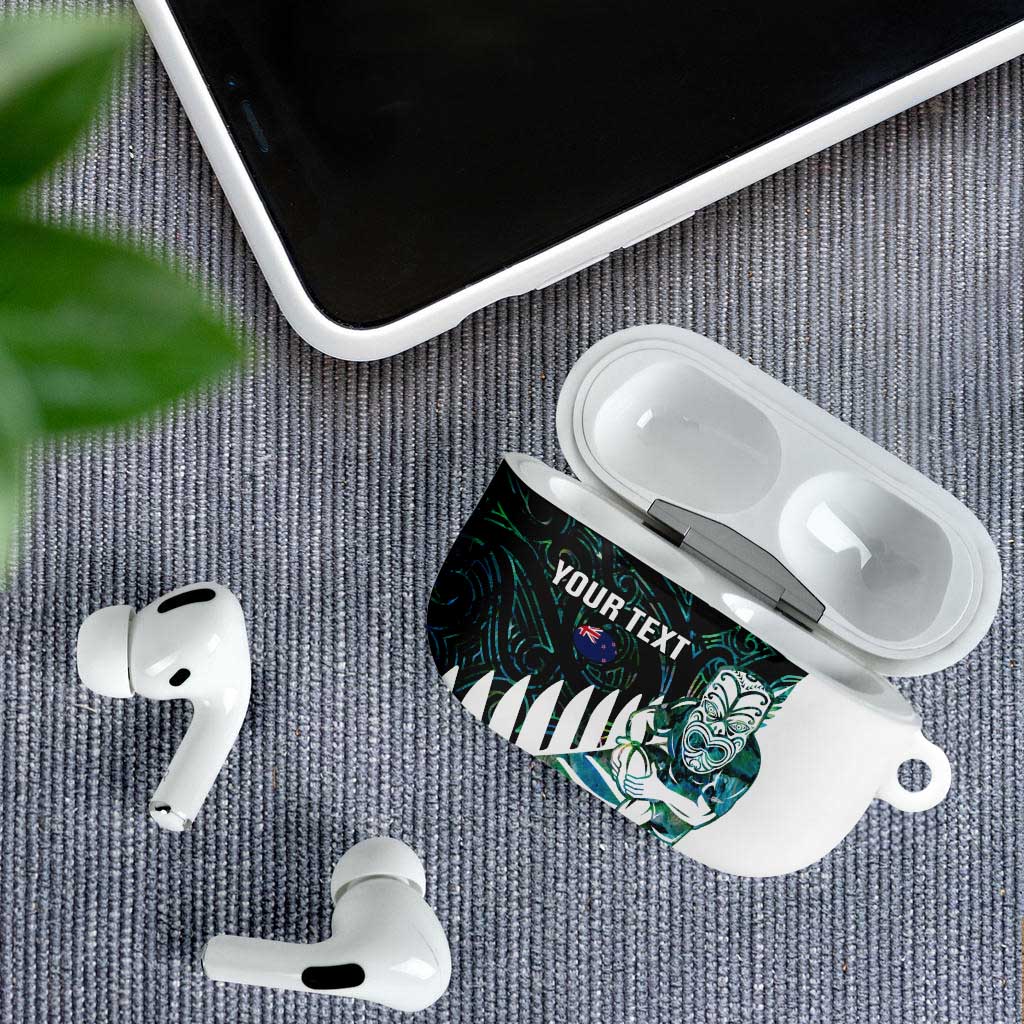 New Zealand Silver Fern Rugby Custom AirPods Case Go All Black Turquoise Maori Paua Shell - Aussie Hoodie
