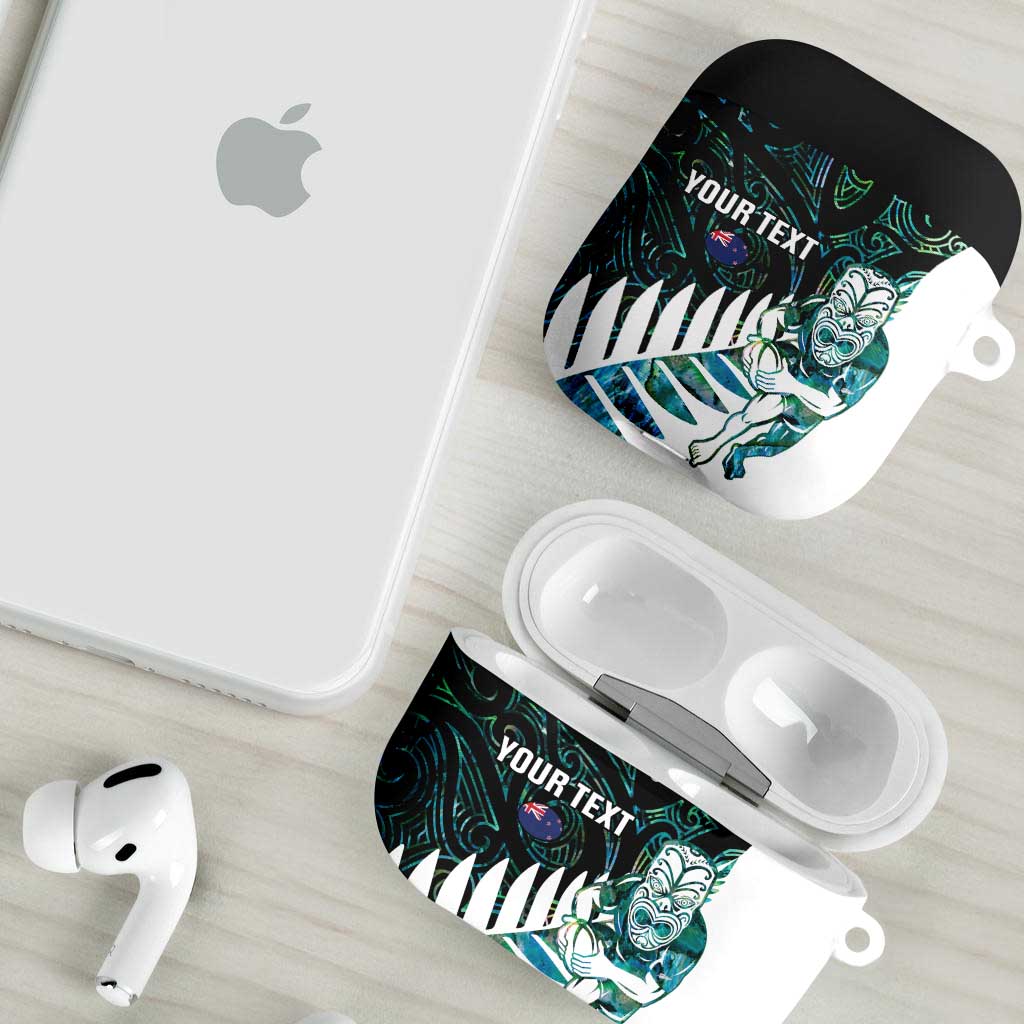 New Zealand Silver Fern Rugby Custom AirPods Case Go All Black Turquoise Maori Paua Shell - Aussie Hoodie