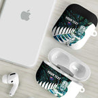 New Zealand Silver Fern Rugby Custom AirPods Case Go All Black Turquoise Maori Paua Shell - Aussie Hoodie