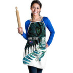 New Zealand Silver Fern Rugby Custom Apron Go All Black Turquoise Maori Paua Shell - Aussie Hoodie