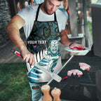 New Zealand Silver Fern Rugby Custom Apron Go All Black Turquoise Maori Paua Shell - Aussie Hoodie