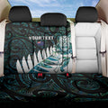 New Zealand Silver Fern Rugby Custom Back Car Seat Cover Go All Black Turquoise Maori Paua Shell - Aussie Hoodie