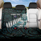 New Zealand Silver Fern Rugby Custom Back Car Seat Cover Go All Black Turquoise Maori Paua Shell - Aussie Hoodie