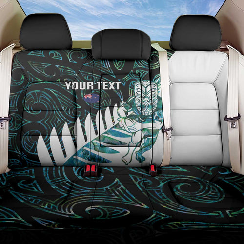 New Zealand Silver Fern Rugby Custom Back Car Seat Cover Go All Black Turquoise Maori Paua Shell - Aussie Hoodie