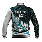 New Zealand Silver Fern Rugby Custom Baseball Jacket Go All Black Turquoise Maori Paua Shell - Aussie Hoodie