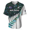 New Zealand Silver Fern Rugby Custom Baseball Jersey Go All Black Turquoise Maori Paua Shell - Aussie Hoodie