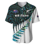 New Zealand Silver Fern Rugby Custom Baseball Jersey Go All Black Turquoise Maori Paua Shell - Aussie Hoodie