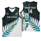 New Zealand Silver Fern Rugby Custom Basketball Jersey Go All Black Turquoise Maori Paua Shell - Aussie Hoodie