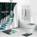 New Zealand Silver Fern Rugby Custom Bathroom Set Go All Black Turquoise Maori Paua Shell - Aussie Hoodie