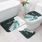 New Zealand Silver Fern Rugby Custom Bathroom Set Go All Black Turquoise Maori Paua Shell - Aussie Hoodie
