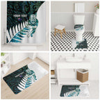 New Zealand Silver Fern Rugby Custom Bathroom Set Go All Black Turquoise Maori Paua Shell - Aussie Hoodie