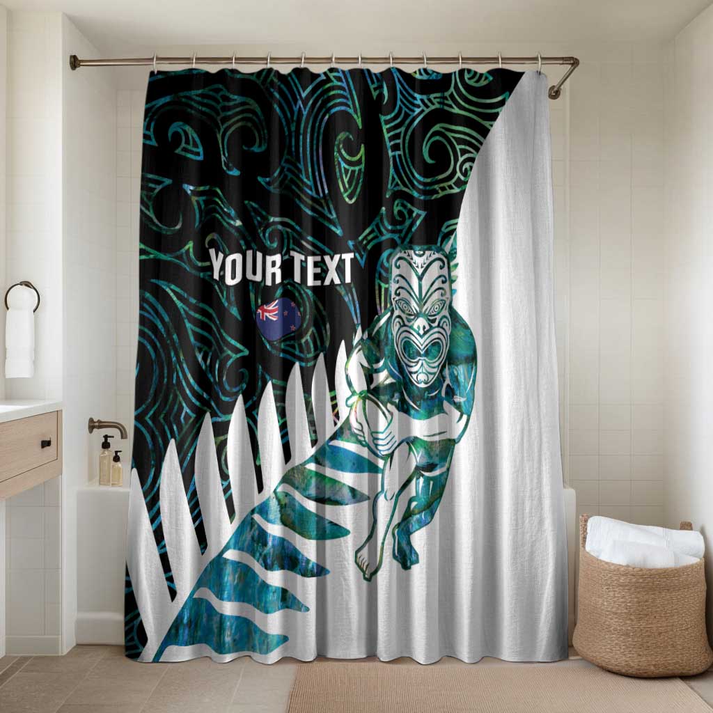 New Zealand Silver Fern Rugby Custom Bathroom Set Go All Black Turquoise Maori Paua Shell - Aussie Hoodie