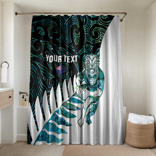 New Zealand Silver Fern Rugby Custom Bathroom Set Go All Black Turquoise Maori Paua Shell - Aussie Hoodie