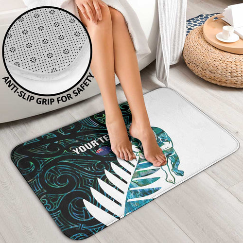 New Zealand Silver Fern Rugby Custom Bathroom Set Go All Black Turquoise Maori Paua Shell - Aussie Hoodie
