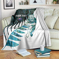 New Zealand Silver Fern Rugby Custom Blanket Go All Black Turquoise Maori Paua Shell - Aussie Hoodie