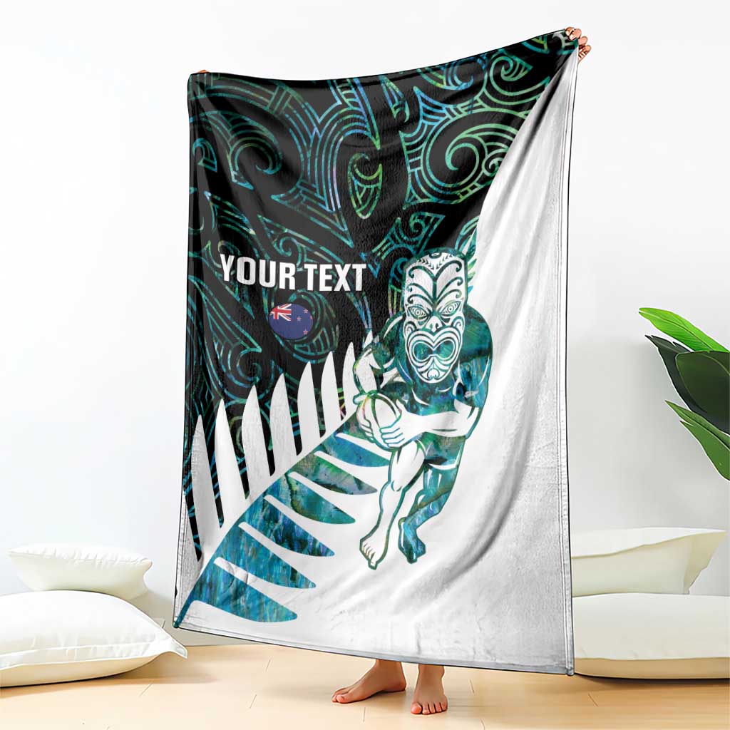 New Zealand Silver Fern Rugby Custom Blanket Go All Black Turquoise Maori Paua Shell - Aussie Hoodie