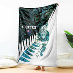 New Zealand Silver Fern Rugby Custom Blanket Go All Black Turquoise Maori Paua Shell - Aussie Hoodie