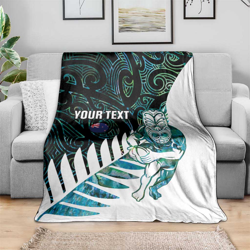 New Zealand Silver Fern Rugby Custom Blanket Go All Black Turquoise Maori Paua Shell - Aussie Hoodie