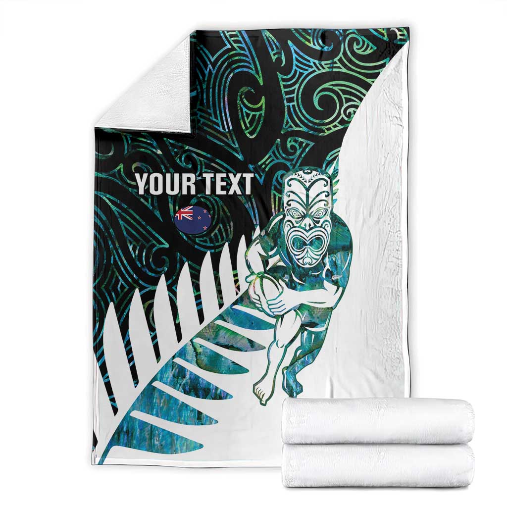 New Zealand Silver Fern Rugby Custom Blanket Go All Black Turquoise Maori Paua Shell - Aussie Hoodie