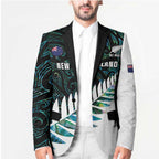 New Zealand Silver Fern Rugby Custom Blazer Go All Black Turquoise Maori Paua Shell - Aussie Hoodie