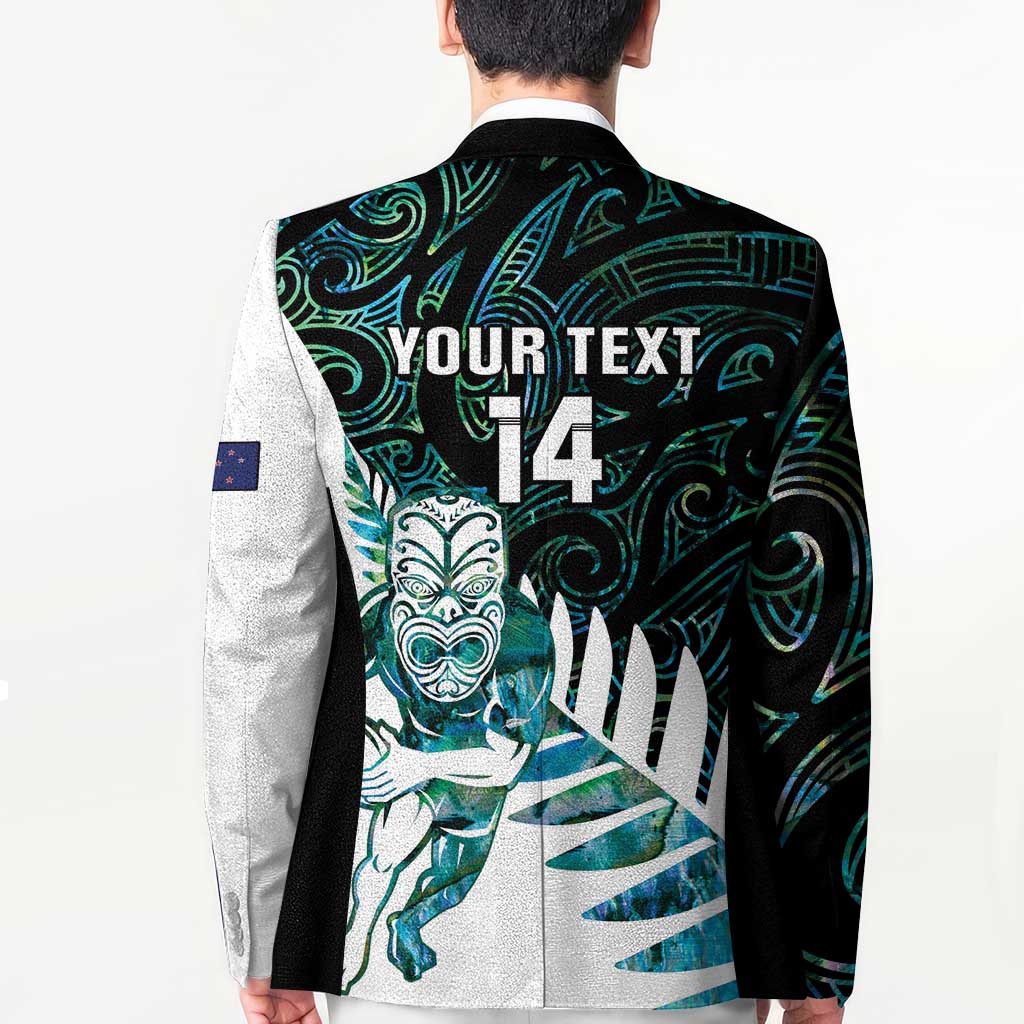 New Zealand Silver Fern Rugby Custom Blazer Go All Black Turquoise Maori Paua Shell - Aussie Hoodie