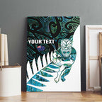 New Zealand Silver Fern Rugby Custom Canvas Wall Art Go All Black Turquoise Maori Paua Shell - Aussie Hoodie