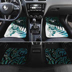 New Zealand Silver Fern Rugby Custom Car Mats Go All Black Turquoise Maori Paua Shell - Aussie Hoodie