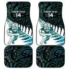 New Zealand Silver Fern Rugby Custom Car Mats Go All Black Turquoise Maori Paua Shell - Aussie Hoodie