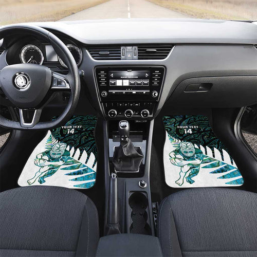 New Zealand Silver Fern Rugby Custom Car Mats Go All Black Turquoise Maori Paua Shell - Aussie Hoodie
