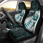 New Zealand Silver Fern Rugby Custom Car Seat Cover Go All Black Turquoise Maori Paua Shell - Aussie Hoodie