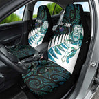 New Zealand Silver Fern Rugby Custom Car Seat Cover Go All Black Turquoise Maori Paua Shell - Aussie Hoodie