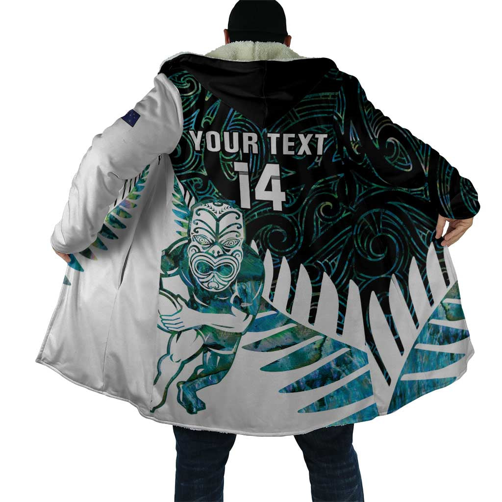 New Zealand Silver Fern Rugby Custom Cloak Go All Black Turquoise Maori Paua Shell - Aussie Hoodie