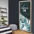 New Zealand Silver Fern Rugby Custom Door Cover Go All Black Turquoise Maori Paua Shell - Aussie Hoodie