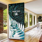 New Zealand Silver Fern Rugby Custom Door Cover Go All Black Turquoise Maori Paua Shell - Aussie Hoodie