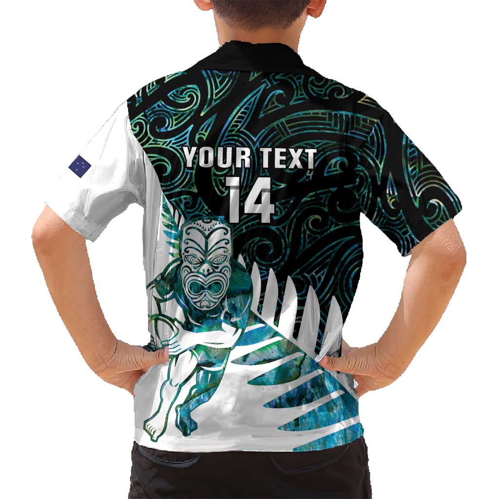 New Zealand Silver Fern Rugby Custom Family Matching Long Sleeve Bodycon Dress and Hawaiian Shirt Go All Black Turquoise Maori Paua Shell - Aussie Hoodie
