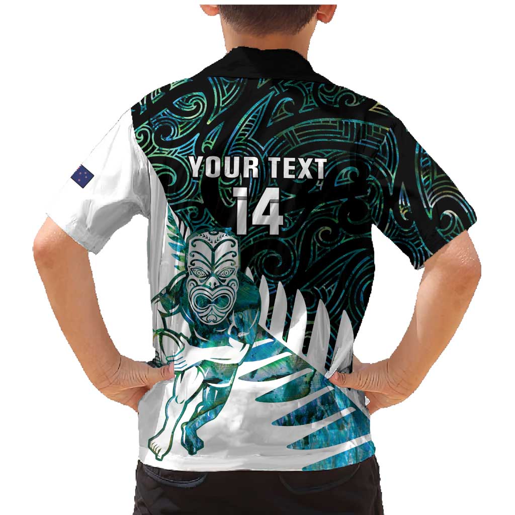 New Zealand Silver Fern Rugby Custom Family Matching Mermaid Dress and Hawaiian Shirt Go All Black Turquoise Maori Paua Shell - Aussie Hoodie