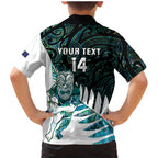 New Zealand Silver Fern Rugby Custom Family Matching Mermaid Dress and Hawaiian Shirt Go All Black Turquoise Maori Paua Shell - Aussie Hoodie